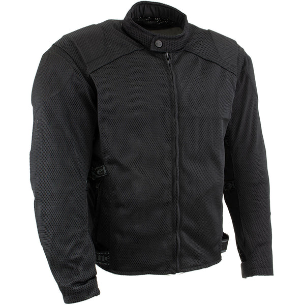 Xelement CF2157 'Caliber' Men's Black Mesh Motorcycle Jacket with