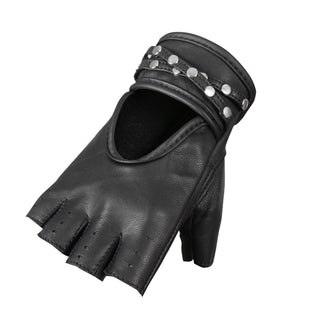 Milwaukee Leather SH462 Men's Black Leather Gel Palm Fingerless Motorcycle Hand Gloves w/ Soft and Stylish Knuckle Pads 3X-Large, Size: One Size