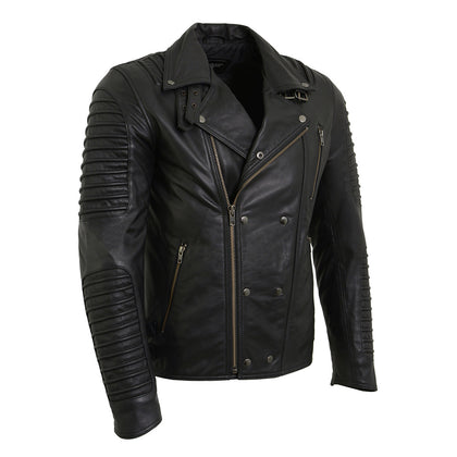 Milwaukee Leather SFM1885 Men's Black Leather Fashion Jacket with