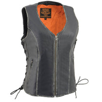 Milwaukee Leather Men's Straight Bottom Side Lace Vest - Stampede Tack &  Western Wear