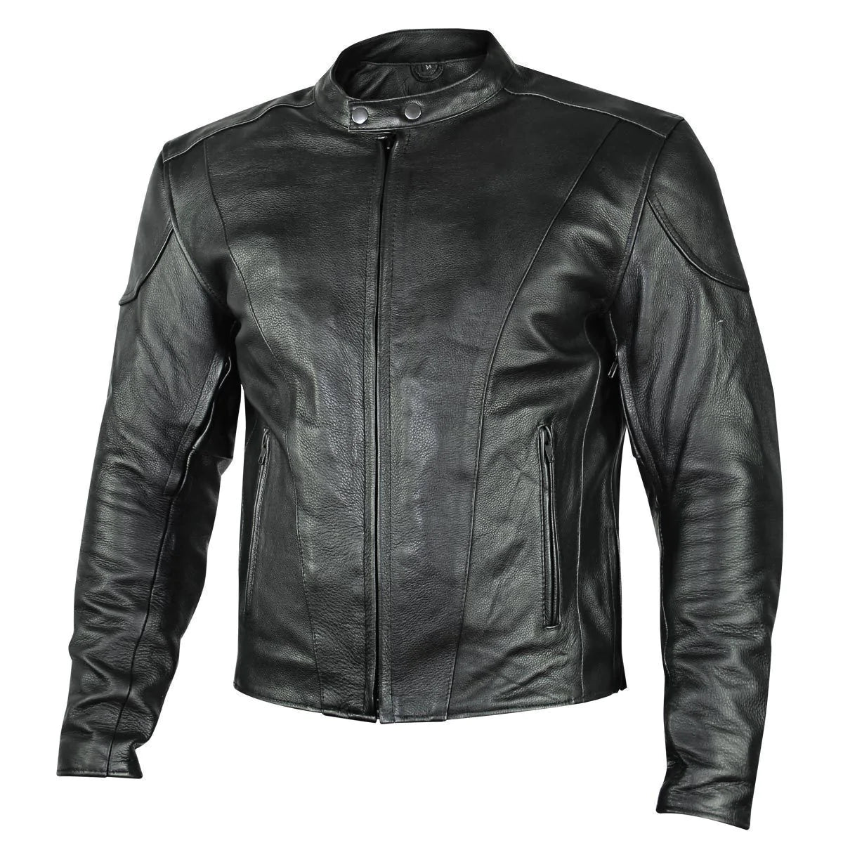 Xelement BXU1006 Men's 'Jax' Black Leather Motorcycle Hoodie Jacket with Convertible  Vest