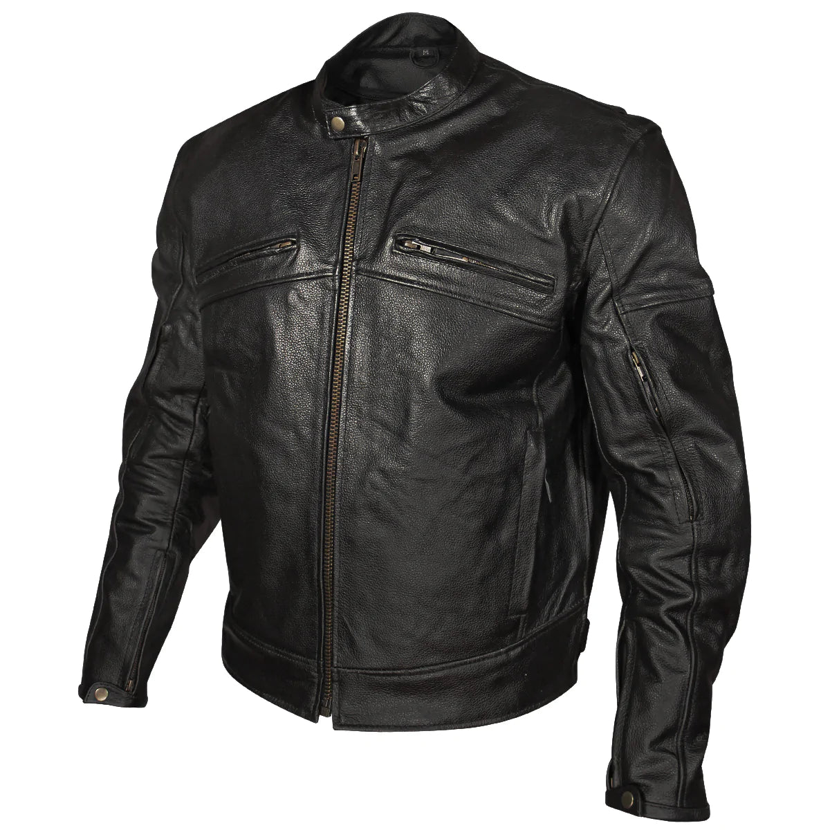 Xelement XSPR105 Men's 'The Racer' Black Armored Leather Racing Jacket ...