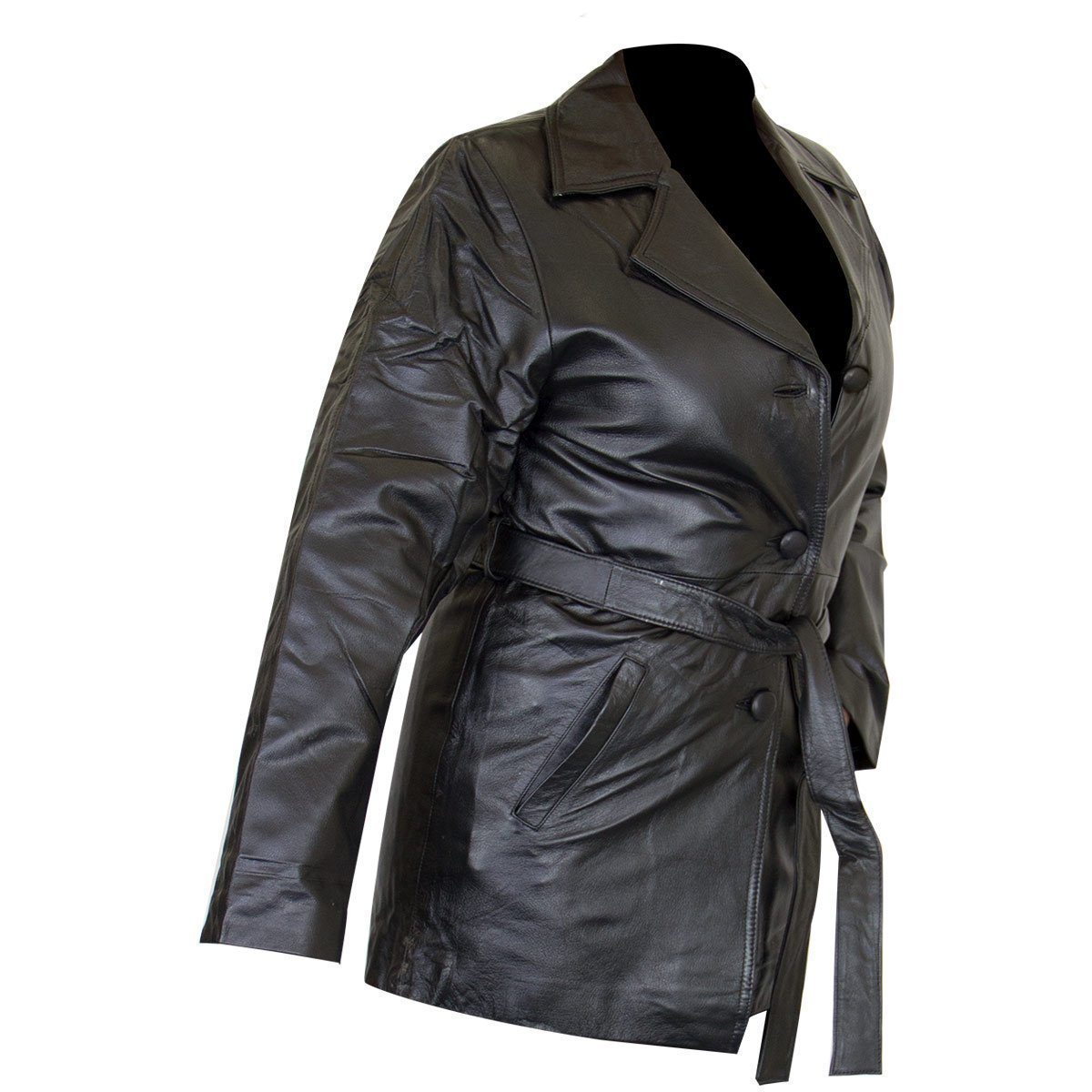 Ladies Lucky Leather 248 Cowhide Leather Coat with 3 Button Closure and ...