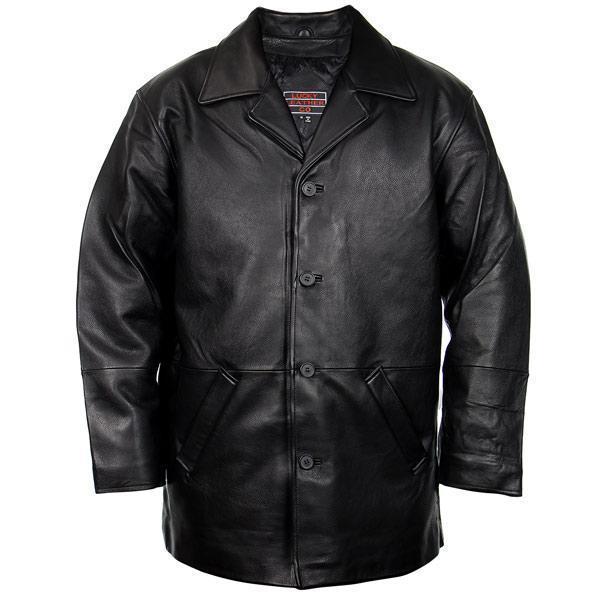 Lucky Leather 960C Men's Black Cowhide Leather Car Coat