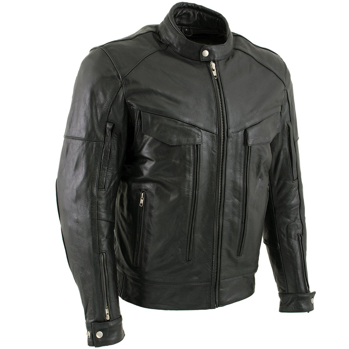Xelement B4495 'Bandit' Men's Black Buffalo Leather Cruiser Motorcycle ...