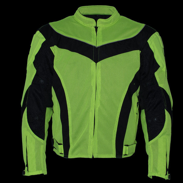 neon green biker jacket