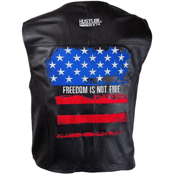 Xelement HSVT 210 Hustler US Flag Motorcycle Leather Vest For Men ...