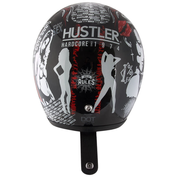 Outlaw Helmets Ht50 Hustler Glossy Black Vegas Motorcycle Open Face Helmet For Men And Women Dot 8918