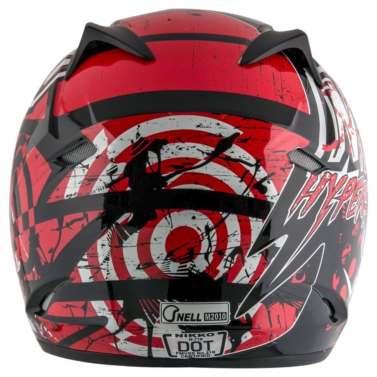 Nikko N719 #2 'HyperFreak' Black and Red Motocross Helmet