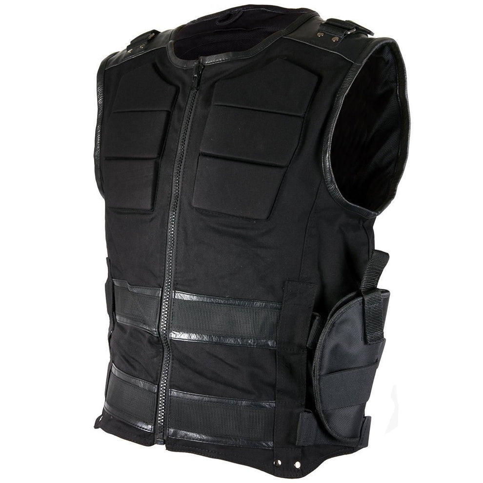Xelement XS-39088 Men's Black 'Holster' Tactical Street Armored Vest w