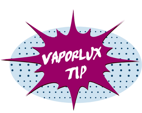 Playful image to denote a Vaporlux tip to consumer.