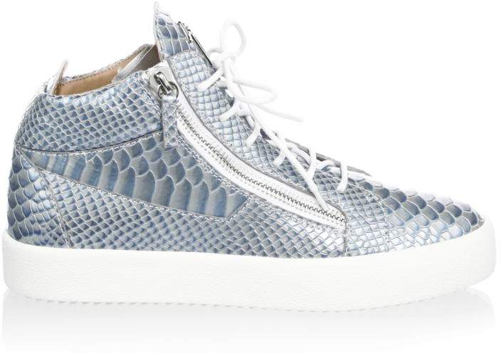 snakeskin high top sneakers