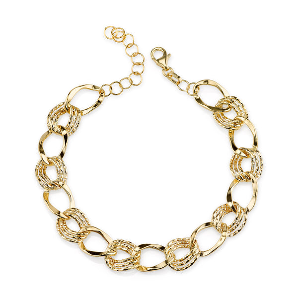14K Yellow Gold Chain Link Bracelet 7" With Extension - Kitsinian Jewelers