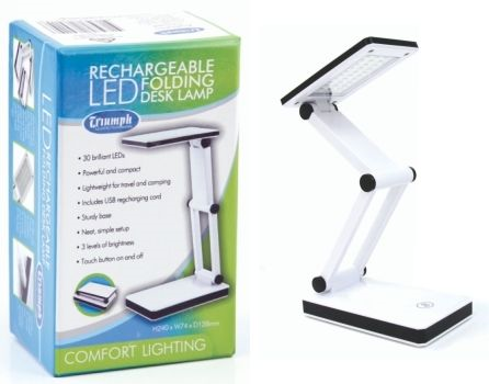 triumph led rechargeable folding desk lamp