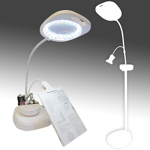 led magnifier floor lamp with clip