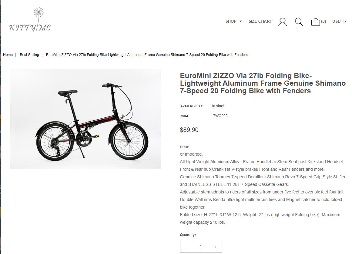 zizzo liberte folding bike costco