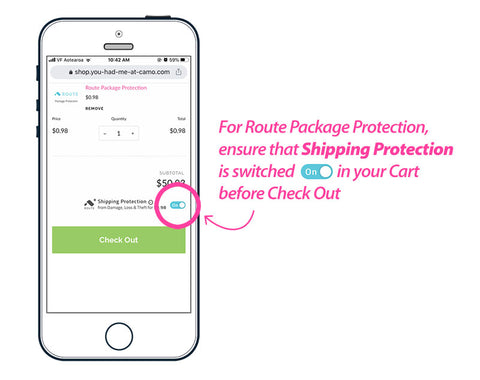 For Route Package Protection ensure Shipping Protection option is switched to "On"