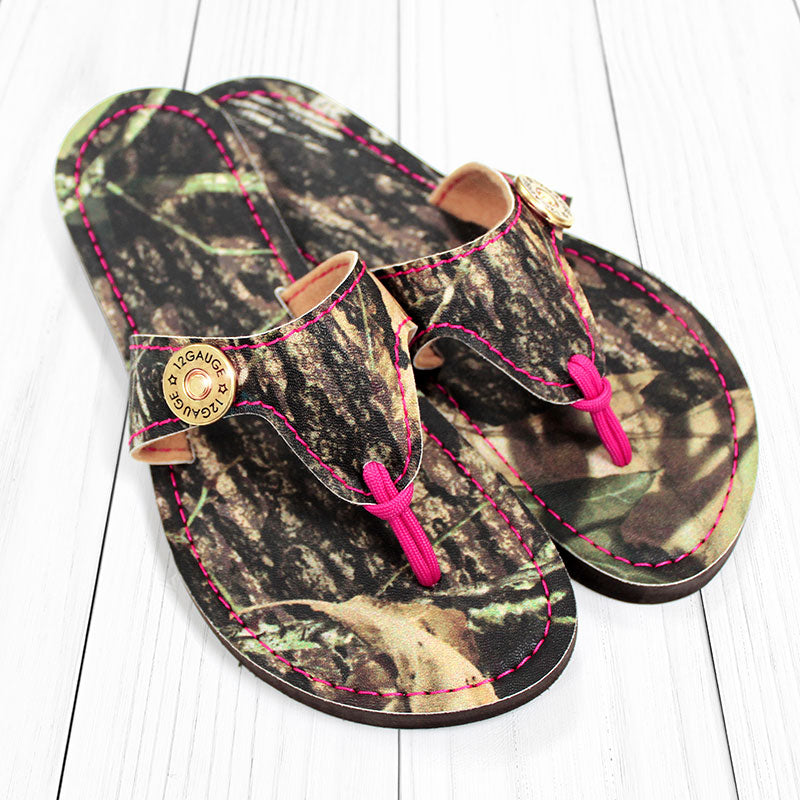 pink camo flip flops