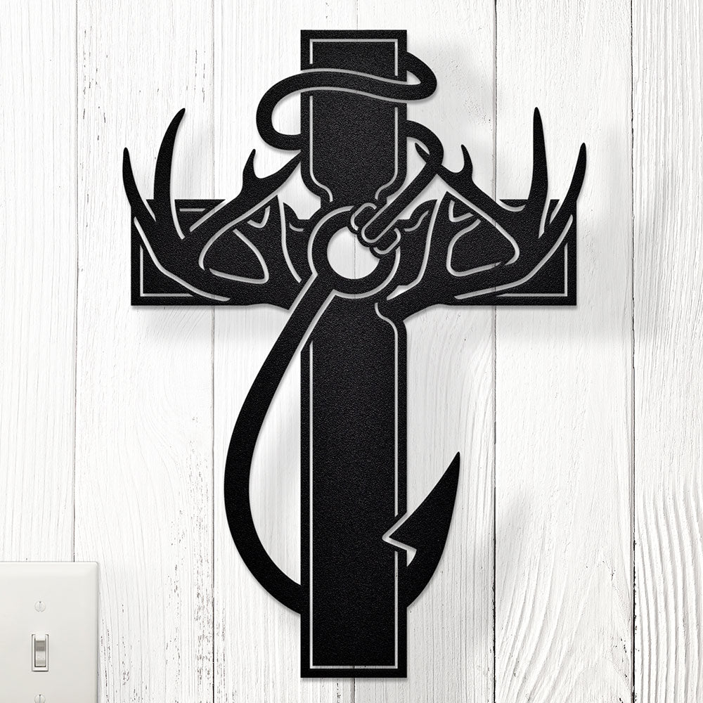 Download "Hunting, Faith and Fishing" Steel Wall Cross - You Had Me At Camo