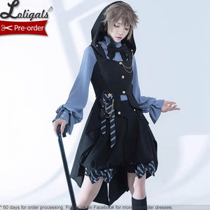 Ouji Lolita Outfit Cool Boy Style Prince Hooded Vest/ Shorts/ Long Sleeve Shirt by Princess Chronicles ~ Narrative Guideline - Loligals.com