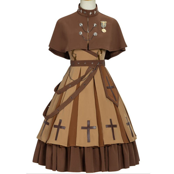 Militaray Style Uniform Cool Punk Short Sleeve Lolita Dress by YLF