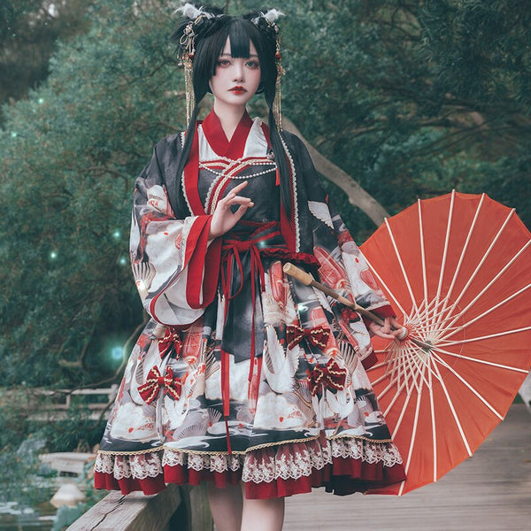 Cloud & Crane ~ Kimono Style Wa Lolita Dress by OCELOT