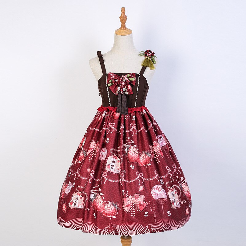 Printed High Waisted Lolita Dress by Idream