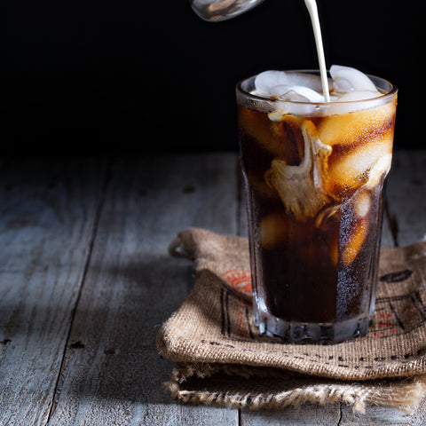iced coffee in a tall glass