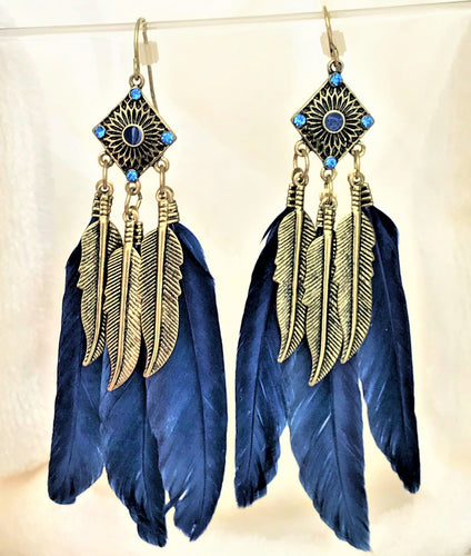 Yellow Chimes Leaf Shaped Blue Crystal Drop Earrings Dark Blue Online in  India, Buy at Best Price from Firstcry.com - 13317348