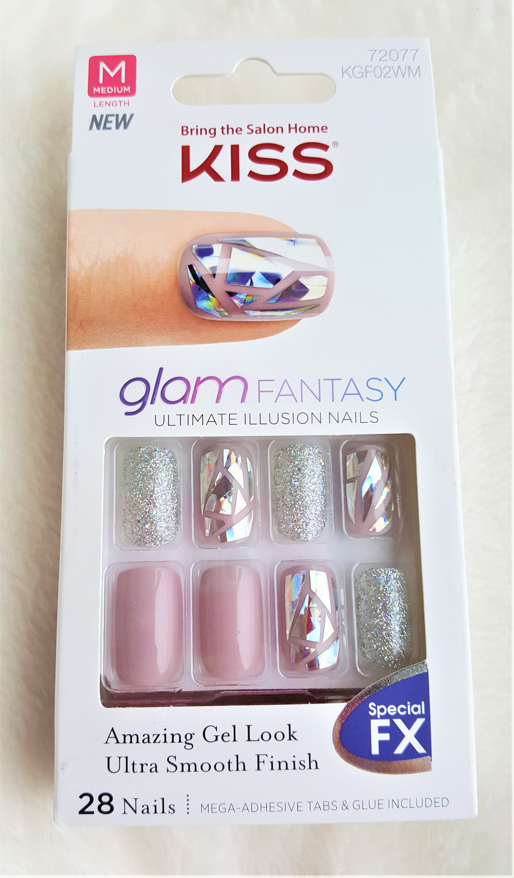 KISS glam FANTASY Glue/Press-Ons ULTIMATE ILLUSION 28 NAILS, TRAMPOLIN ...