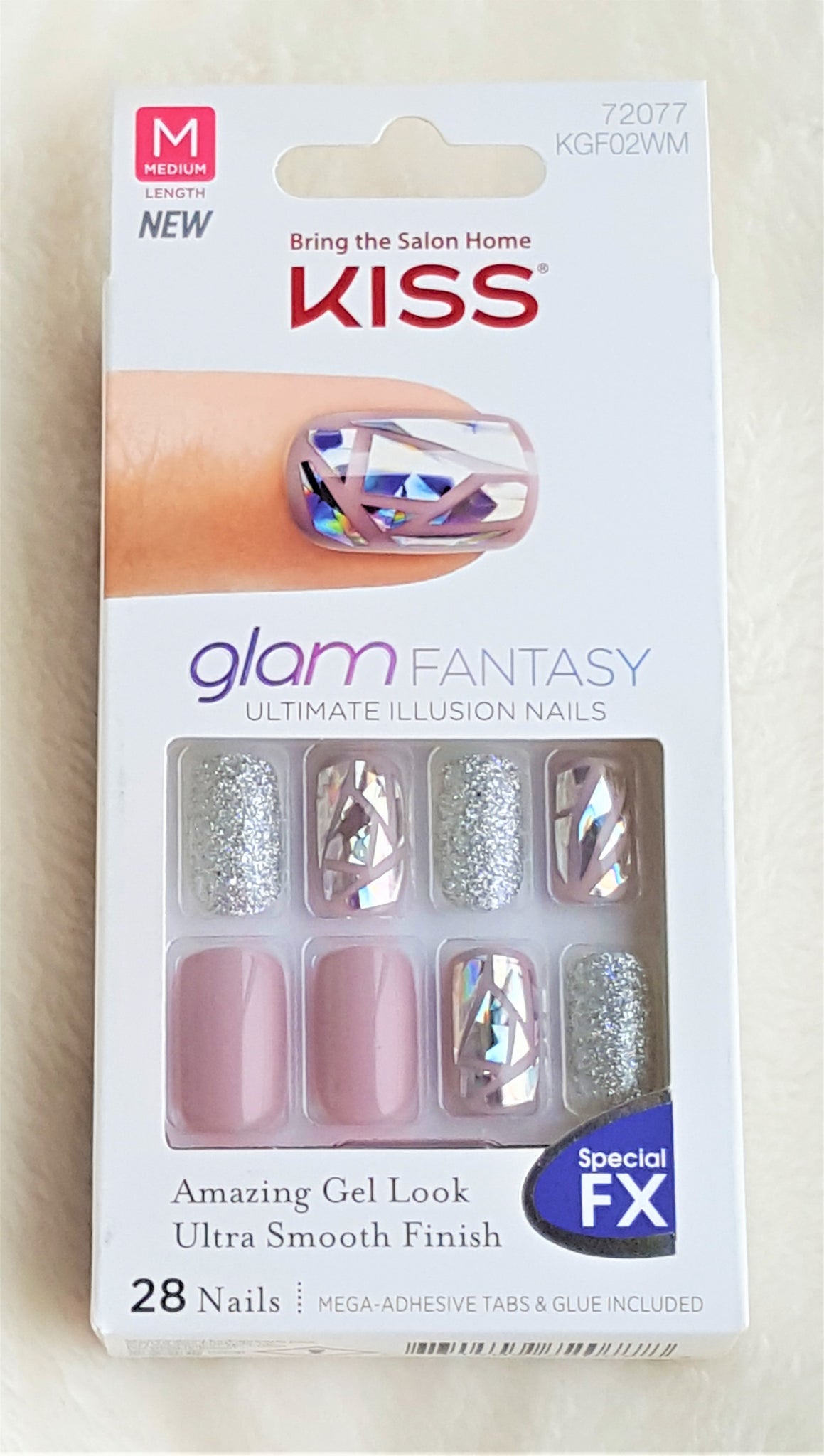 KISS glam FANTASY Glue/Press-Ons ULTIMATE ILLUSION 28 NAILS, TRAMPOLIN ...