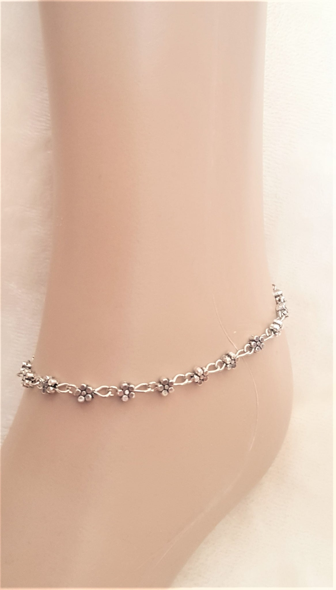 silver single anklet