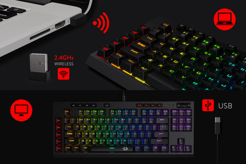 10 Onboard Macro Keys & Wrist Rest, 10H Play Time, Red Switches