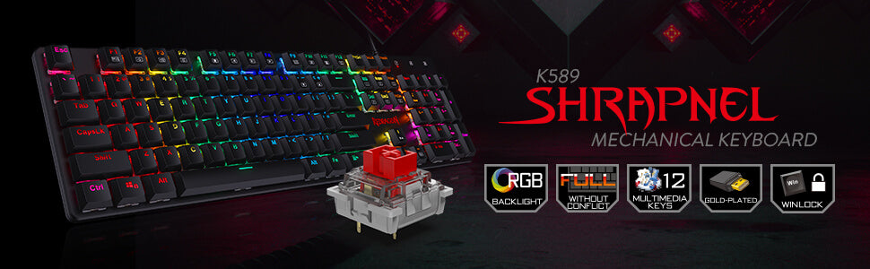 Redragon K589 Shrapnel RGB Low Profile Mechanical Gaming Keyboard