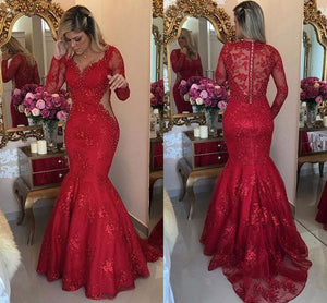 tight long sleeve prom dress