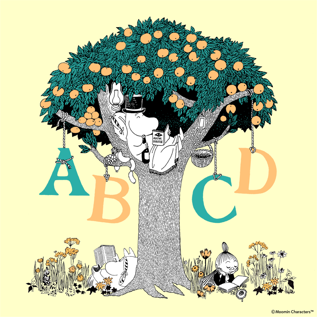 ABCD tree with moomin family all reading 