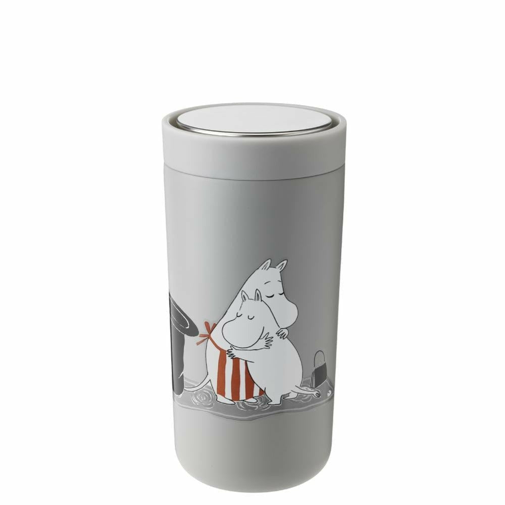 To Go Click Moomin Double-Walled Steel Cup 0.4 L Light grey