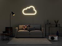 An example of utilising SPLASH12 LED strip in a living room setting, stylised as a cloud