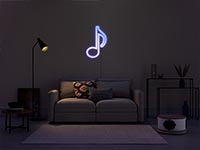 An example of utilising SPLASH12 LED strip in a living room setting, stylised as a musical note