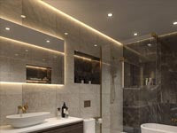 An example of utilising SPLASH12 LED strip in bathroom