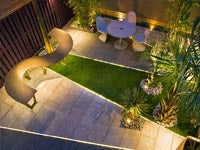 An example of utilising SPLASH12 LED strip on outdoor garden pathways