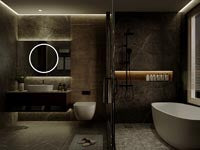 An example of utilising SPLASH12 LED strip in a bathroom environment