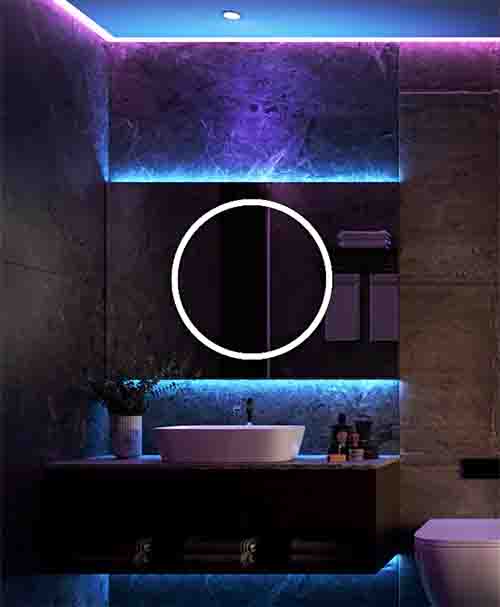 Colourful RGBW bathroom lighting