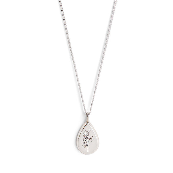 Silver Birth Flower Necklace