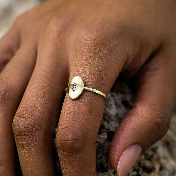 Gold Bee Ring