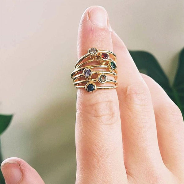 Gold Birth Stone Ring