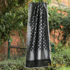 Black Banarasi Silk Dupatta In Silver Zari With Triangular Border Details - shoonya banaras