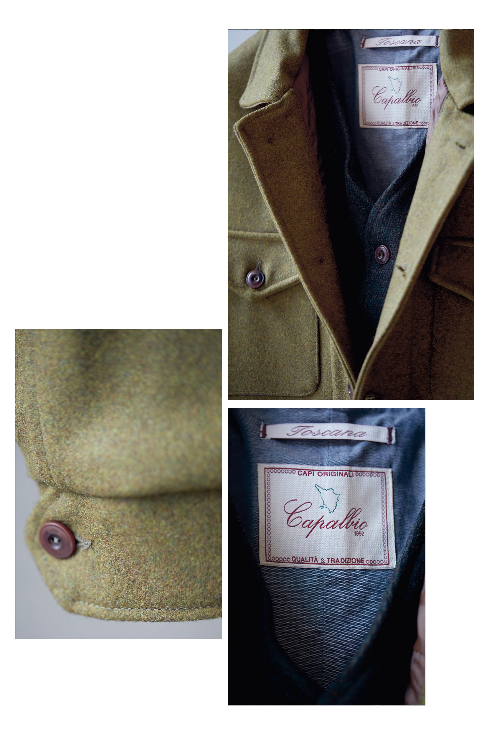 Details of Capalbio Field Jacket and Tweed Vest