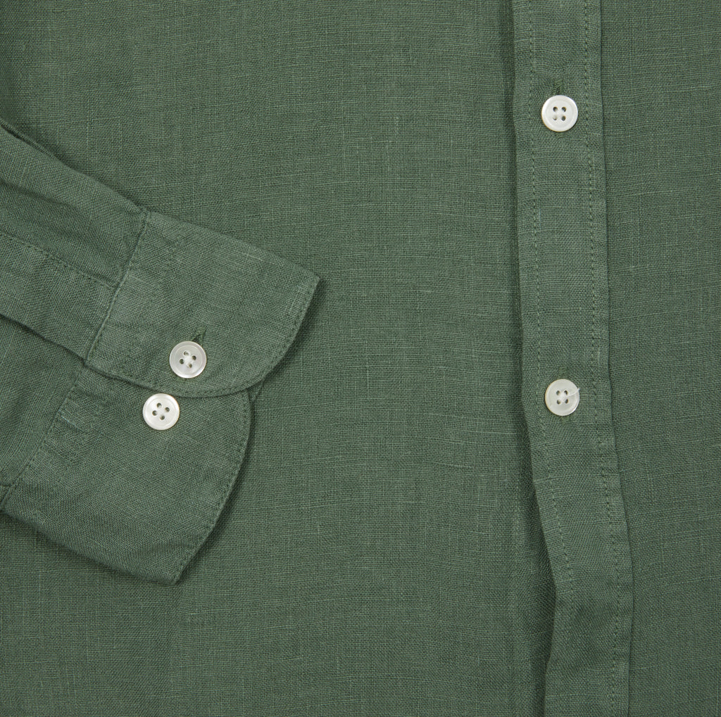 Portuguese Flannel Linen Shirt in Dry Green – Dick's Edinburgh