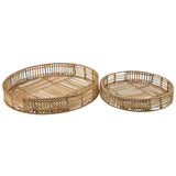 Rattan Material Set of 2 Trays
